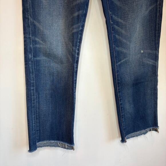 Madewell The Perfect Vintage Jean Sz 26 Straight Leg Raw Hem High Rise Ankle - Picture 3 of 7